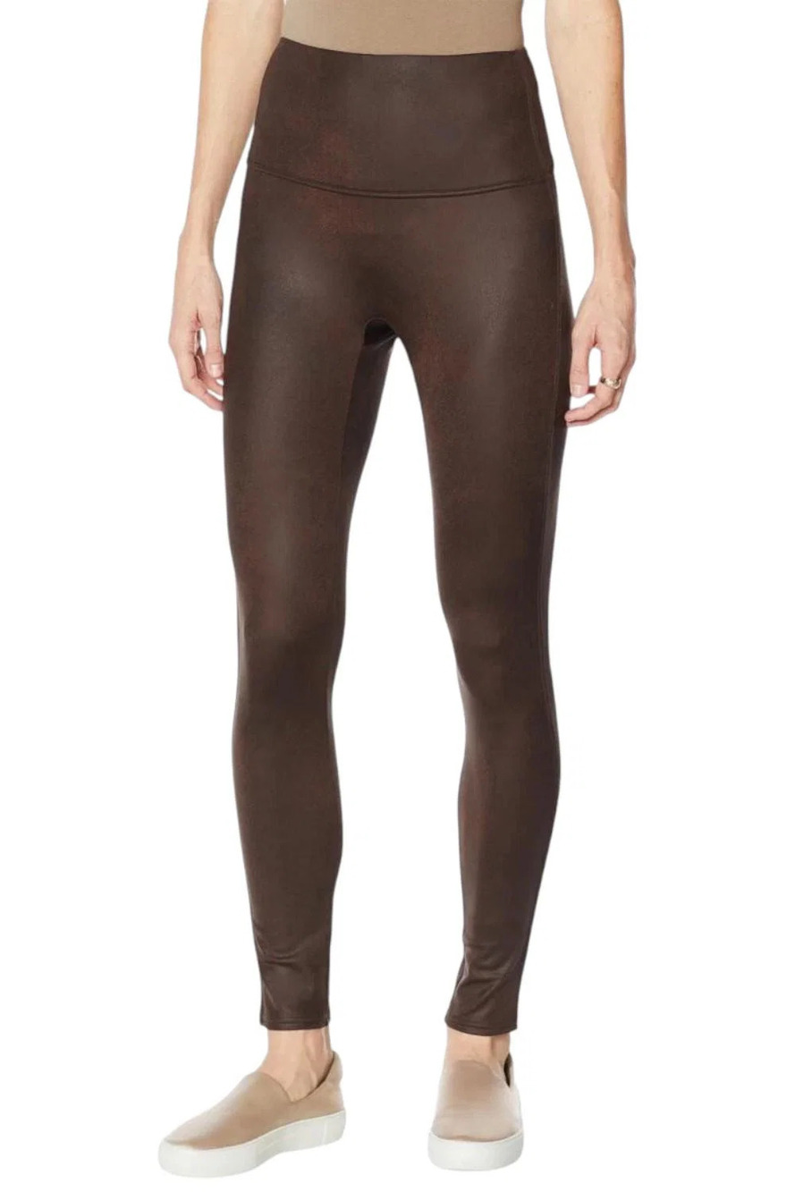 DG2 by Diane Gilman Slim and Sleek Coated Knit Legging Solid Espresso - Petite